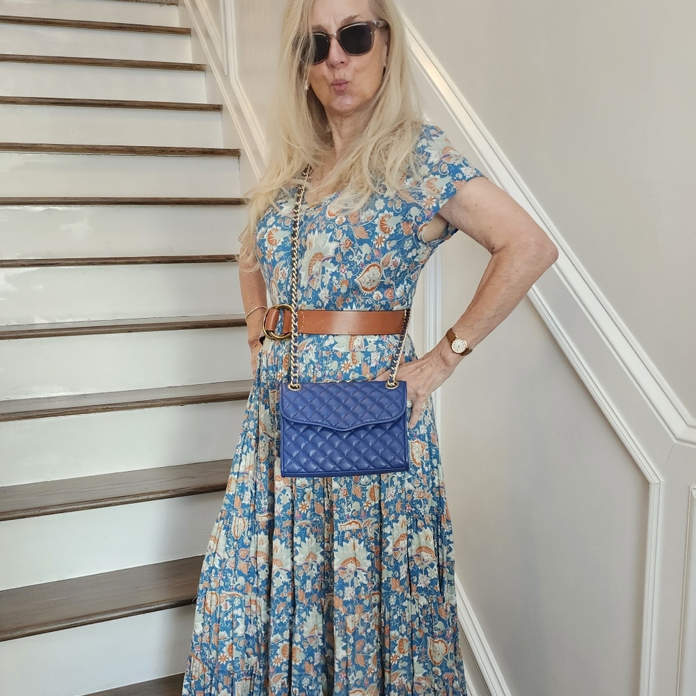 Rebecca Minkoff Ex Cond Light Navy Leather Quilted Crossbody Bag, $75 - Picture 7 of 15